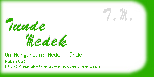 tunde medek business card